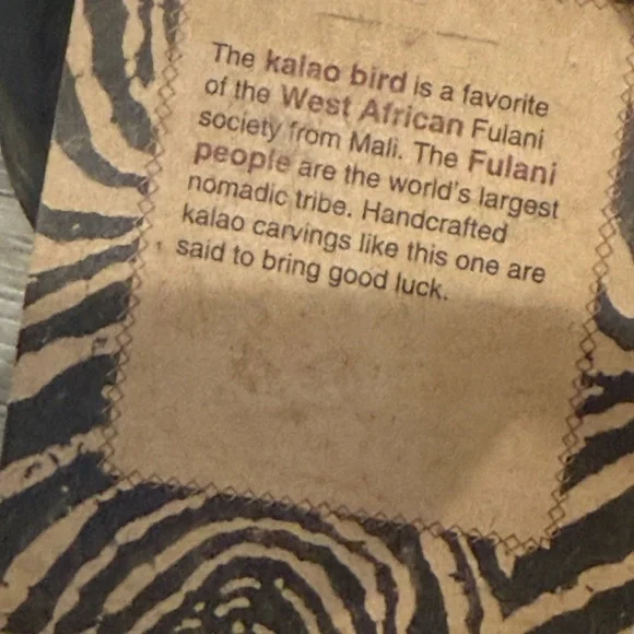 Pier 1 Hand Carved Wood “Kalao”, Bird Art Sculpture with Tag. - Picture 10 of 12